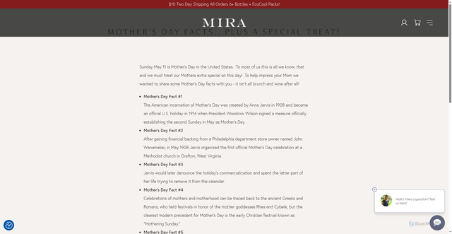 Security scan screenshot of https://miranapa.com/mothers-day-facts-plus-a-special-treat/