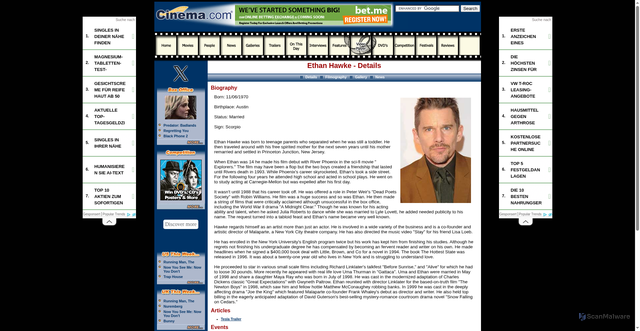 Security scan screenshot of https://cinema.com/people/000/331/ethan-hawke/