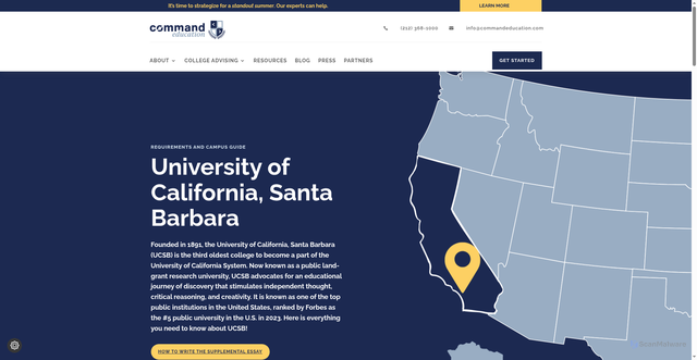 Security scan screenshot of https://www.commandeducation.com/colleges/university-of-california-santa-barbara/