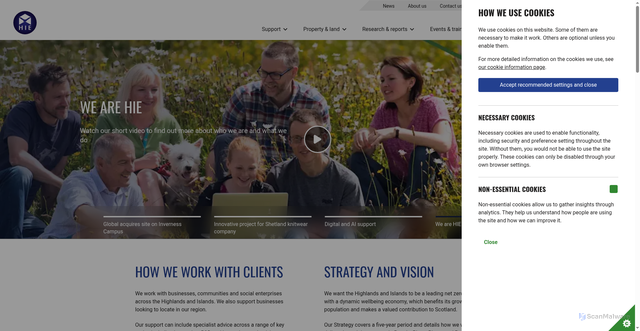Security scan screenshot of https://www.hie.co.uk/