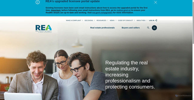 Security scan screenshot of https://www.rea.govt.nz:443/