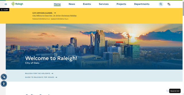 Security scan screenshot of https://raleighnc.gov/