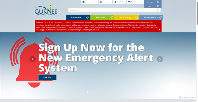 Security scan screenshot of https://www.gurnee.il.us/