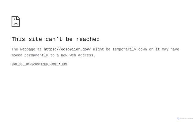Security scan screenshot of http://ecso911or.gov/
