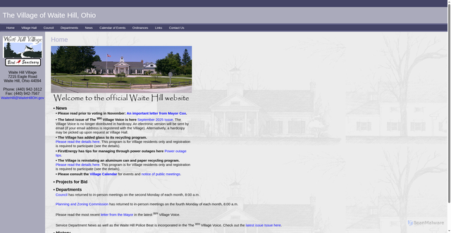 Security scan screenshot of https://waitehilloh.gov/