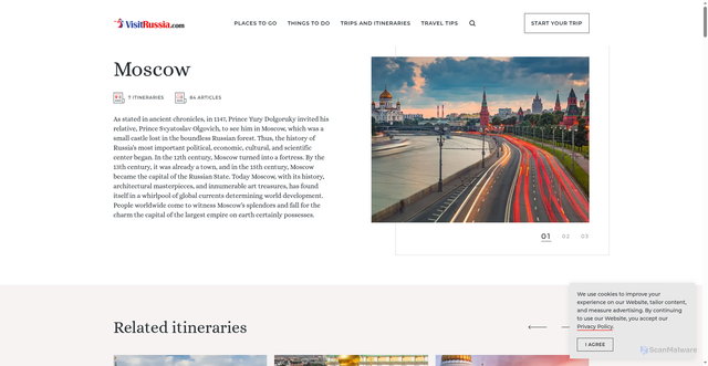 Security scan screenshot of https://visitrussia.com/citiesguide/moscow/moscow.htm
