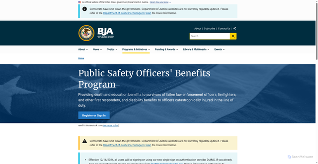 Security scan screenshot of https://psob.bja.ojp.gov/