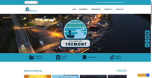 Security scan screenshot of https://villageoffremontwi.gov/