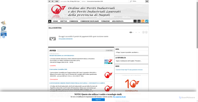 Security scan screenshot of https://www.perindnapoli.it