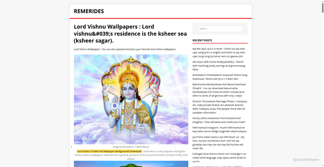 Security scan screenshot of https://sedireme.pages.dev/posts/lord-vishnu-wallpapers/
