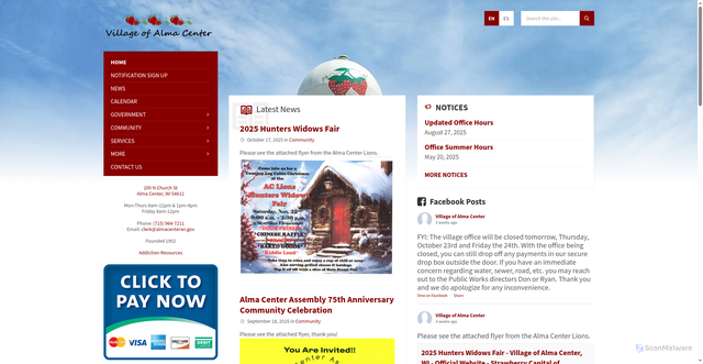 Security scan screenshot of https://almacenterwi.gov/