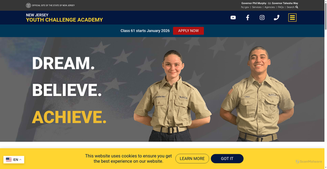 Security scan screenshot of https://www.njyca.gov/