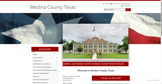 Security scan screenshot of https://www.medinatx.gov/