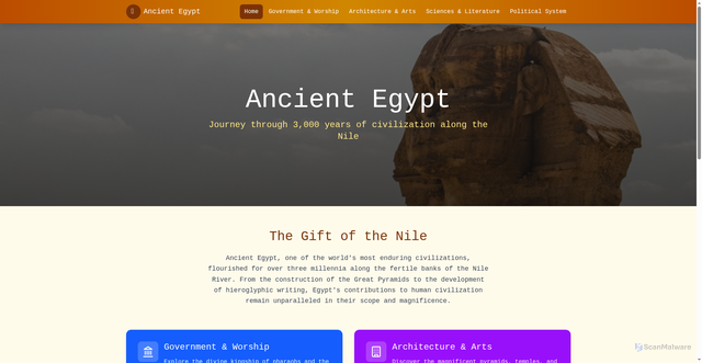 Security scan screenshot of https://egyptiancivilization-0uwa82jmxv.edgeone.app/