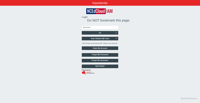 Security scan screenshot of https://ncdpi.instructure.com