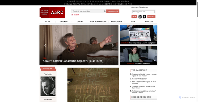 Security scan screenshot of https://aarc.ro