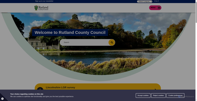 Security scan screenshot of https://www.rutland.gov.uk/