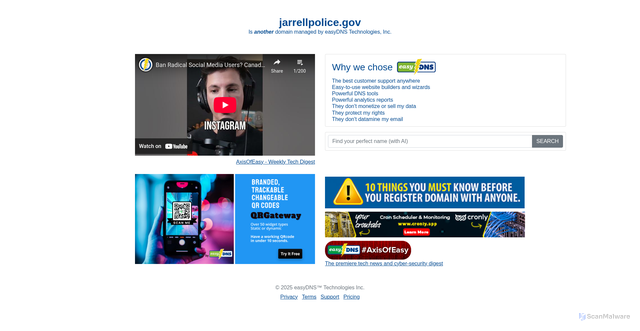 Security scan screenshot of http://jarrellpolice.gov/