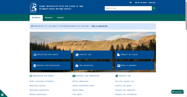 Security scan screenshot of https://www.bridgend.gov.uk/residents/