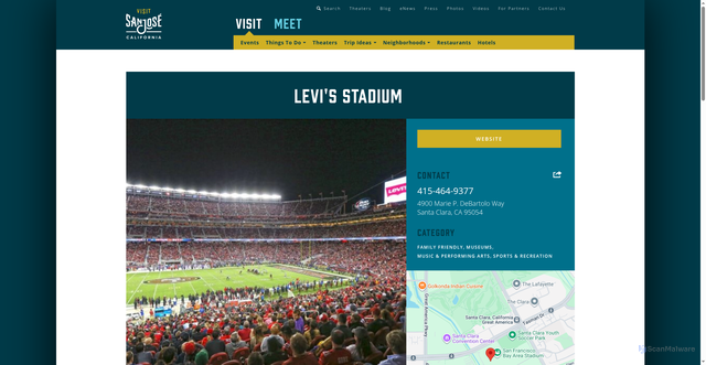 Security scan screenshot of https://www.sanjose.org/listings/levis-stadium