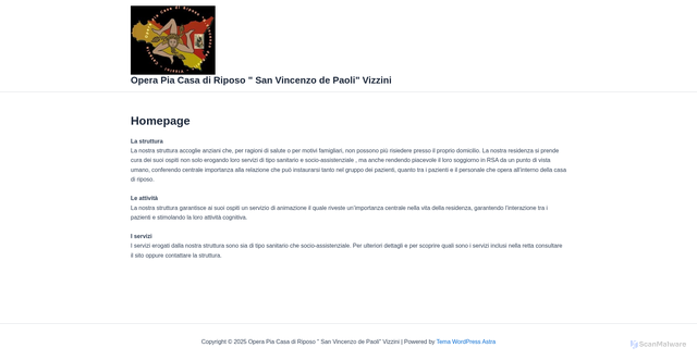 Security scan screenshot of https://www.casariposovizzini.it/