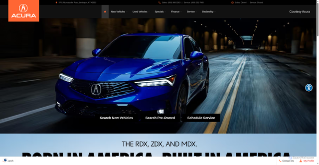 Security scan screenshot of https://www.courtesyacura.com/