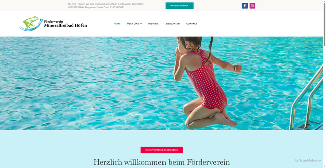 Security scan screenshot of https://foerderverein-mineralfreibad-hoefen.de