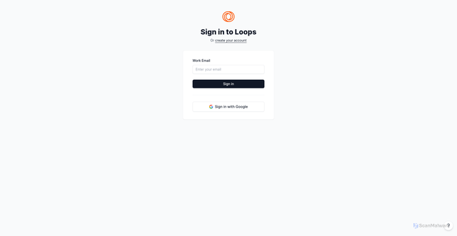 Security scan screenshot of https://app.loops.so/