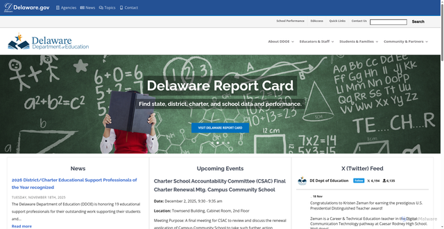 Security scan screenshot of https://education.delaware.gov/