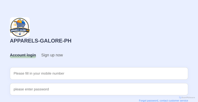 Security scan screenshot of https://apparels-galore-ph.com/