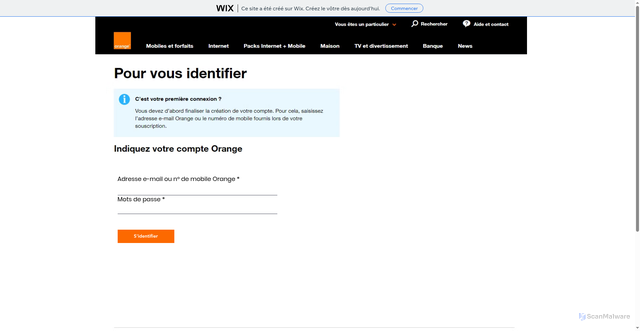 Security scan screenshot of https://boiteorange02.wixsite.com/my-site