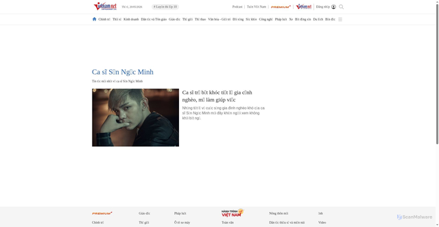 Security scan screenshot of https://vietnamnet.vn/ca-si-son-ngoc-minh-tag9307734542611113708.html