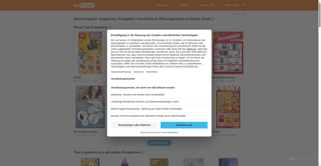 Security scan screenshot of https://meinprospekt.de