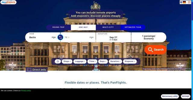 Security scan screenshot of https://panflights.com/