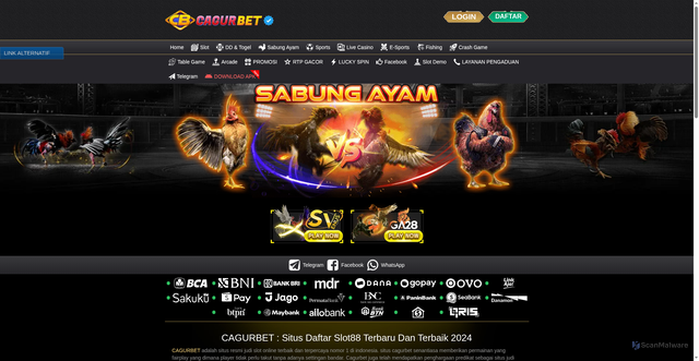 Security scan screenshot of https://cagurbetnatal.top/desktop/game/sabungayam/sv388