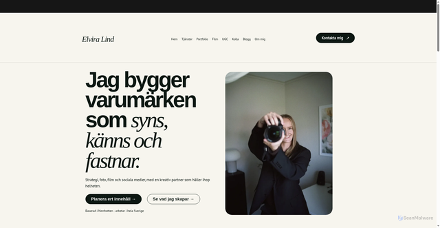Security scan screenshot of https://elviralind.se