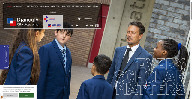 Security scan screenshot of https://www.djanogly.notts.sch.uk/index.asp