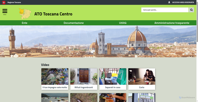 Security scan screenshot of https://www.atotoscanacentro.it/servizi/notizie/notizie_homepage.aspx
