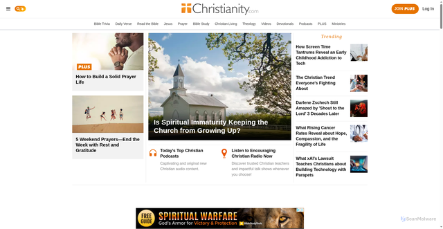 Security scan screenshot of https://www.christianity.com