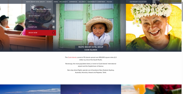 Security scan screenshot of https://www.pacificresort.com/cook-islands/