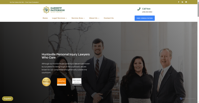 Security scan screenshot of https://huntsvilleinjurylawyers.com/