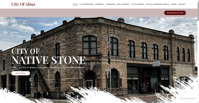 Security scan screenshot of https://cityofalma-kansas.com/