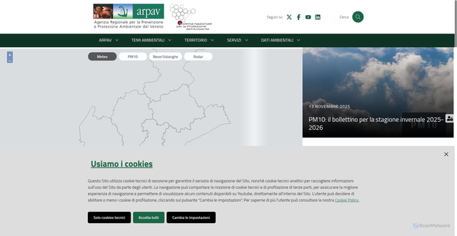 Security scan screenshot of https://www.arpa.veneto.it/