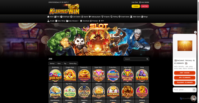 Security scan screenshot of https://stealthkijangwin.click/desktop/game/slot/jdb