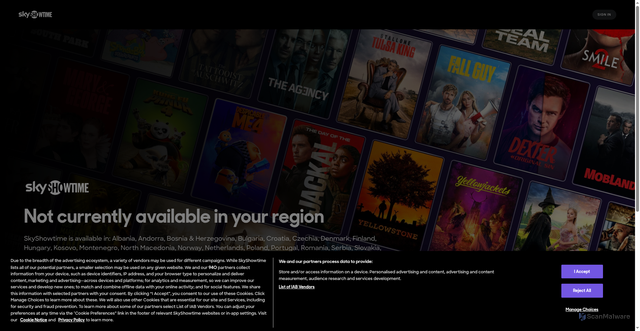 Security scan screenshot of https://www.skyshowtime.com/