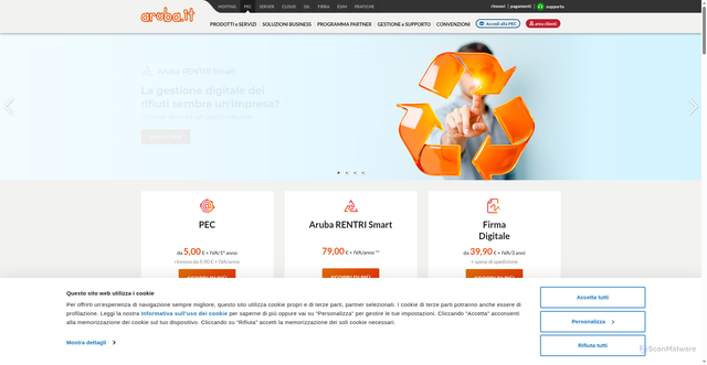 Security scan screenshot of https://atoacquemessina@pec.it
