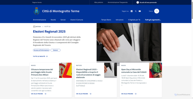 Security scan screenshot of https://www.comune.montegrottoterme.pd.it/