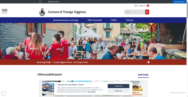 Security scan screenshot of https://www.comune.traregoviggiona.vb.it/
