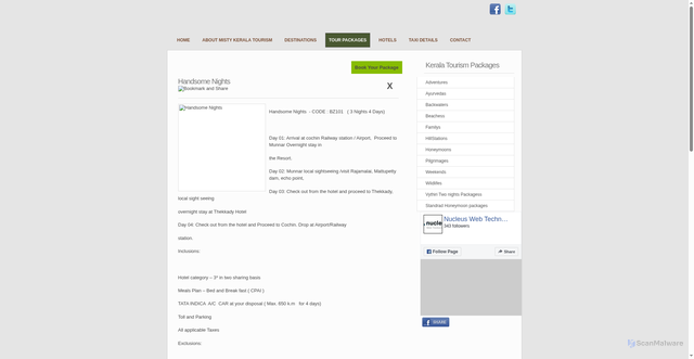 Security scan screenshot of https://mistykeralatourism.webdesignonline.in/misty_tour_packages_details.php?scid=44&pagenum=1&tour=Handsome%20Nights%20%20&pg=index