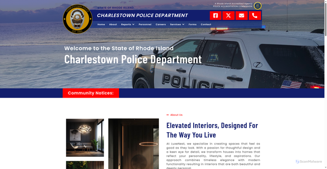Security scan screenshot of https://charlestownpoliceri.gov/